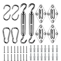 Emooqi Kit de Montaje para Toldo- 42 Piezas Heavy Duty Sun Shade Sail Kit Accesorios de Fijación de Hardware para la en…